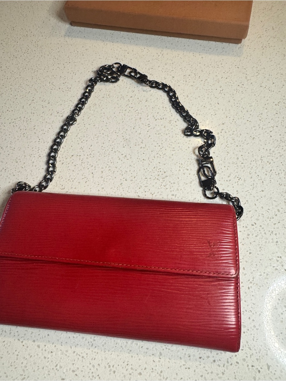 Louis Vuitton Red Textured Leather Clutch - Picture 2 of 3